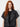 Black Astinkootah Coat – lapel and crystal button detail