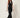 SR250 black satin jumpsuit walking