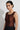 Trava Brown pleated top, rust - close-up