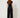 Black Front-Pleat Wide-Leg Pants - model back view