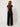 Black Front-Pleat Wide-Leg Pants - model back view