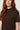 Brown Stand-Collar Short-Sleeve Blouse - collar detail view