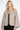013440 Elsa Leopard Print Coat — close-up of the round collarless neckline and raised tonal leopard jacquard