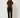 Brown Stand-Collar Short-Sleeve Blouse - model front view
