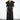 Black-GL Vest and Pants Set — front view on model showing the crystal-edged cape top and wide-leg pants