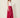 delsha magenta - Red Tie-Belt Maxi Skirt, model three-quarter side view