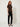 Brown Stand-Collar Short-Sleeve Blouse - model side view