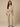 Kaira Beige Crinkle Jacket - model wearing open over cream camisole